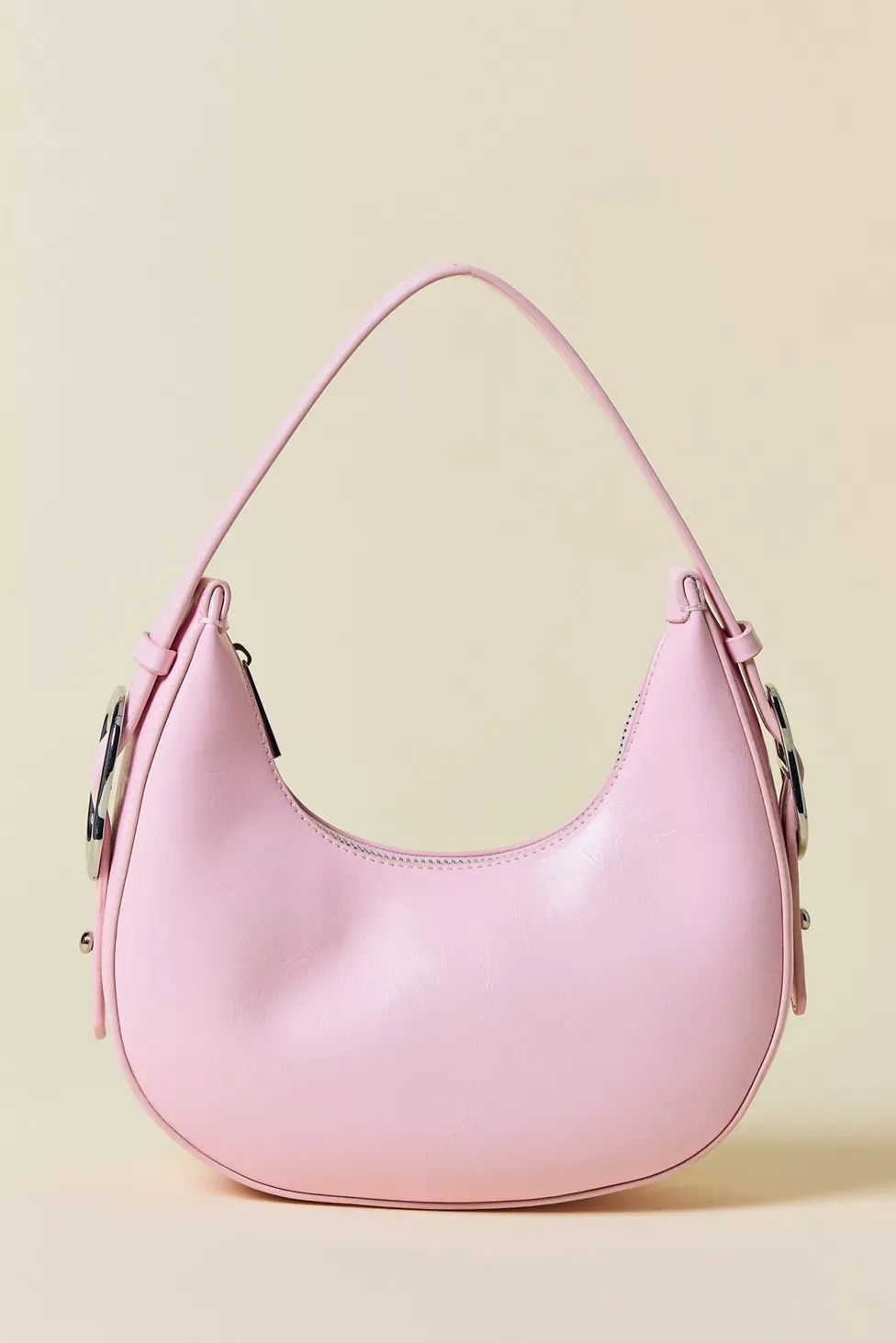 UO Ella Buckled Crescent Shoulder Bag - Pink