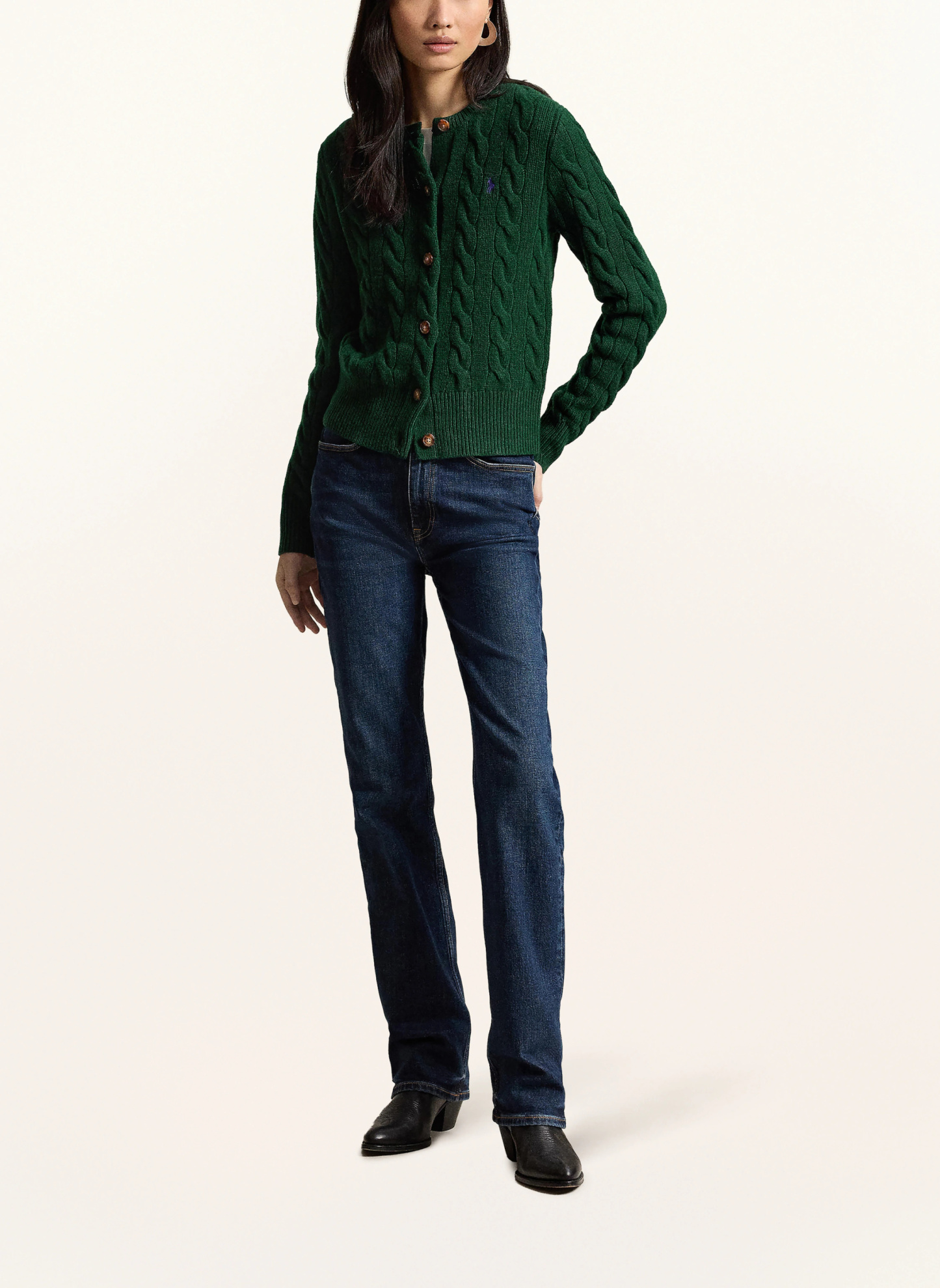 POLO RALPH LAUREN Strickjacke – DUNKELGRÜN