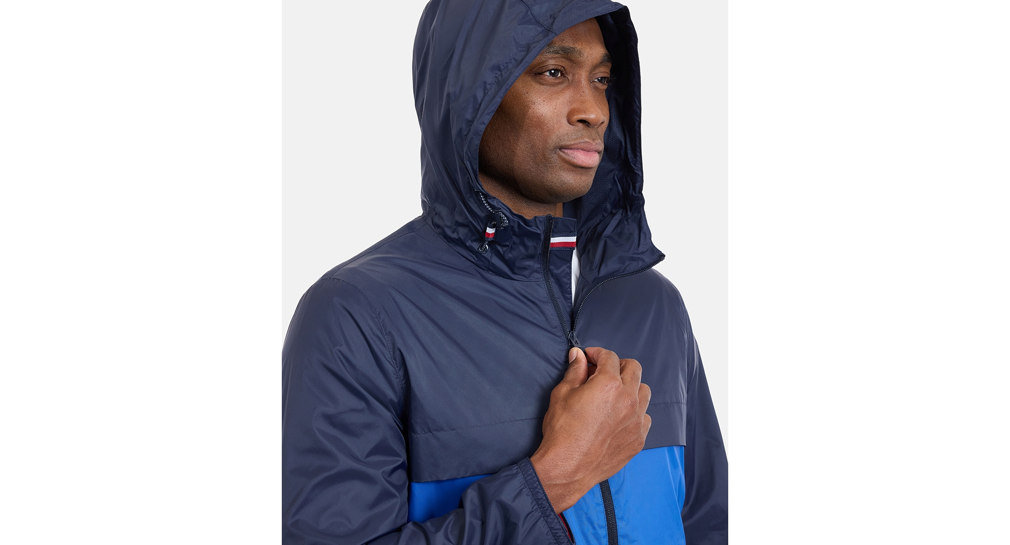 Tommy Hilfiger Men's Hooded Windbreaker Jacket - Navy/Blue