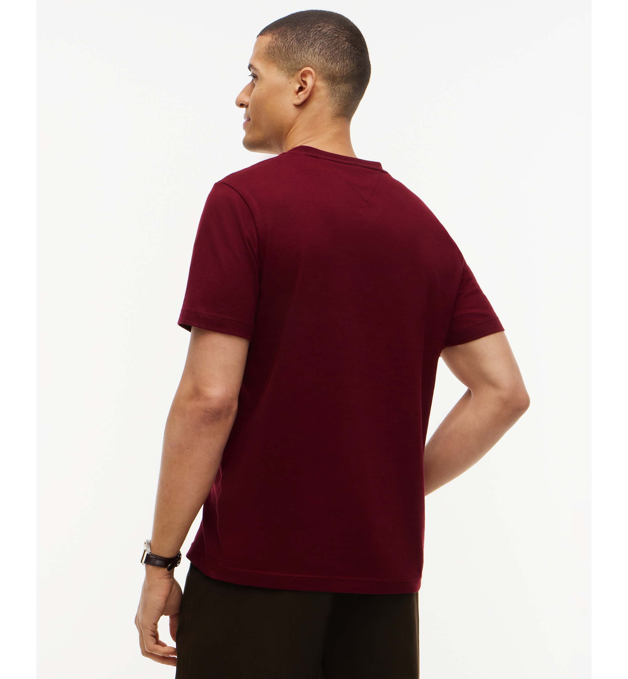 Tommy Hilfiger Men's Essential Cotton V-Neck Regular-Fit T-Shirt - Burgundy