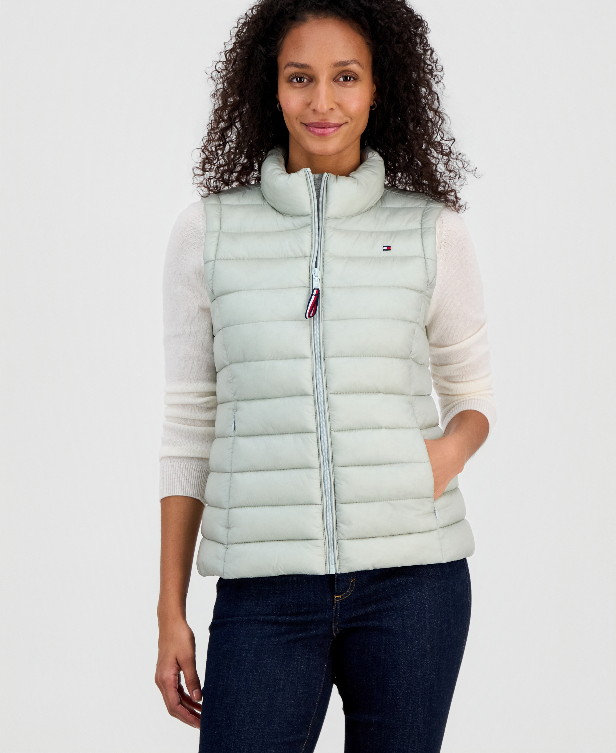 Tommy Hilfiger Women's Zip-Front Puffer Vest - Seagrass