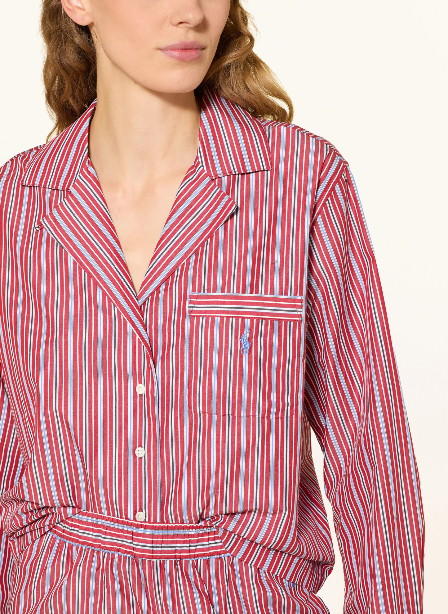 POLO RALPH LAUREN Schlafanzug – DUNKELROT / WEISS / SCHWARZ