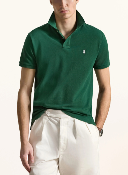 POLO RALPH LAUREN Piqué-Poloshirt Custom Slim Fit – DUNKELGRÜN