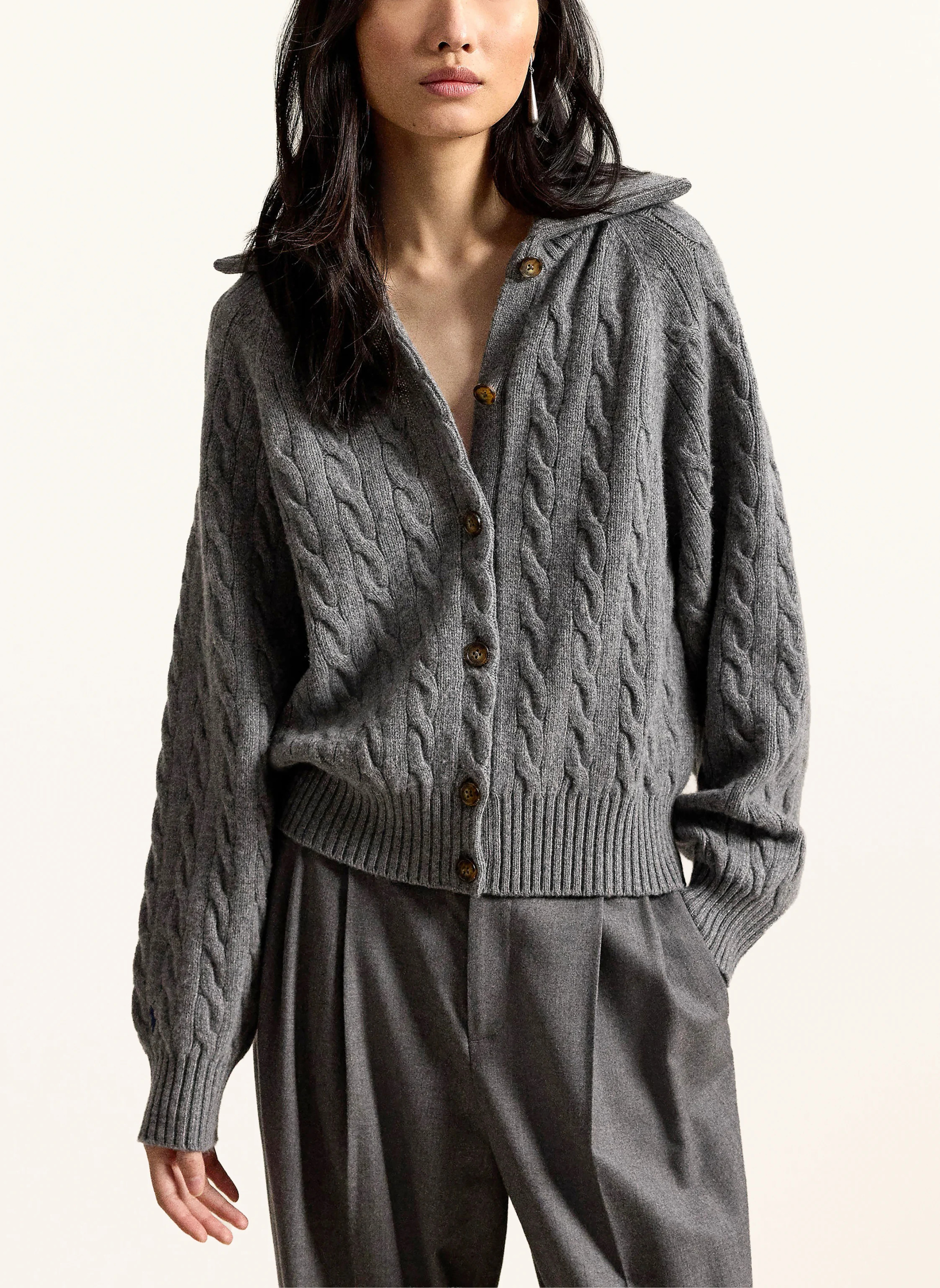 POLO RALPH LAUREN Strickjacke – GRAU