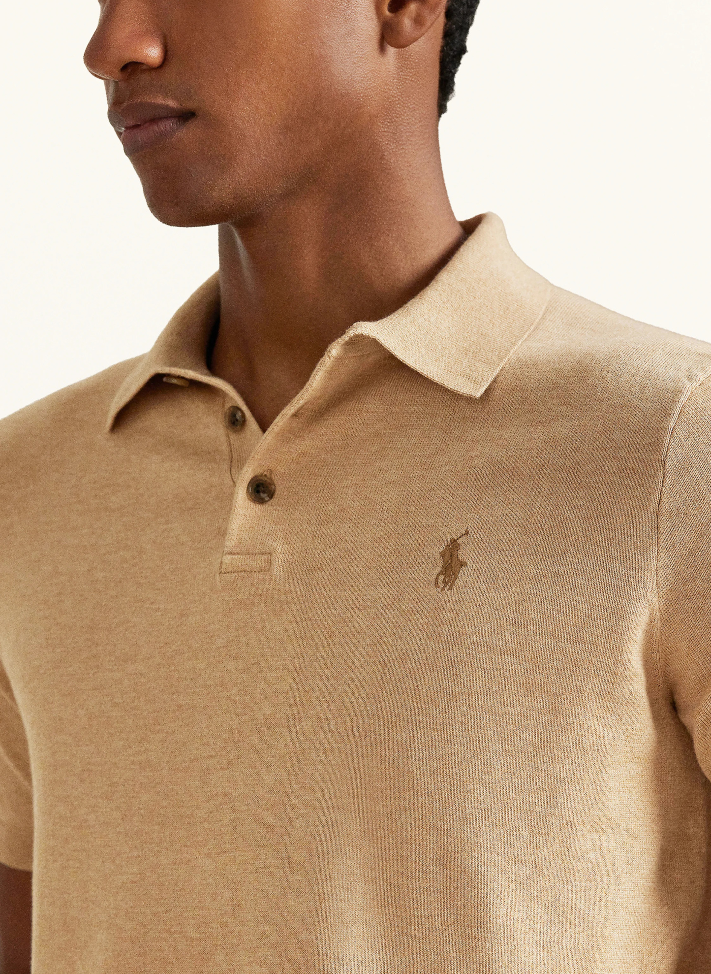 POLO RALPH LAUREN Strick-Poloshirt – BEIGE / BRAUN