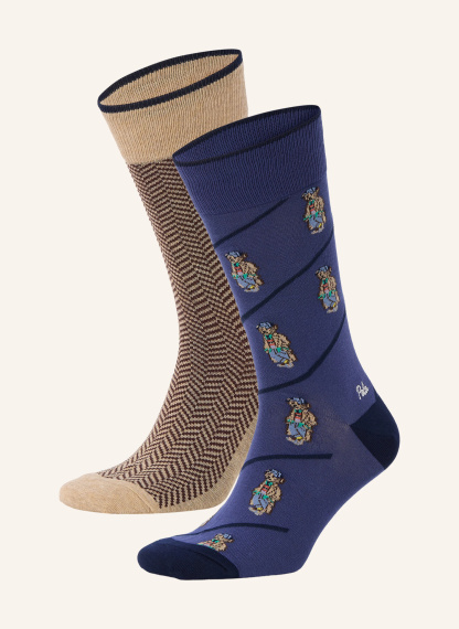 POLO RALPH LAUREN 2er-Pack Strümpfe – DUNKELBLAU / BEIGE / SCHWARZ