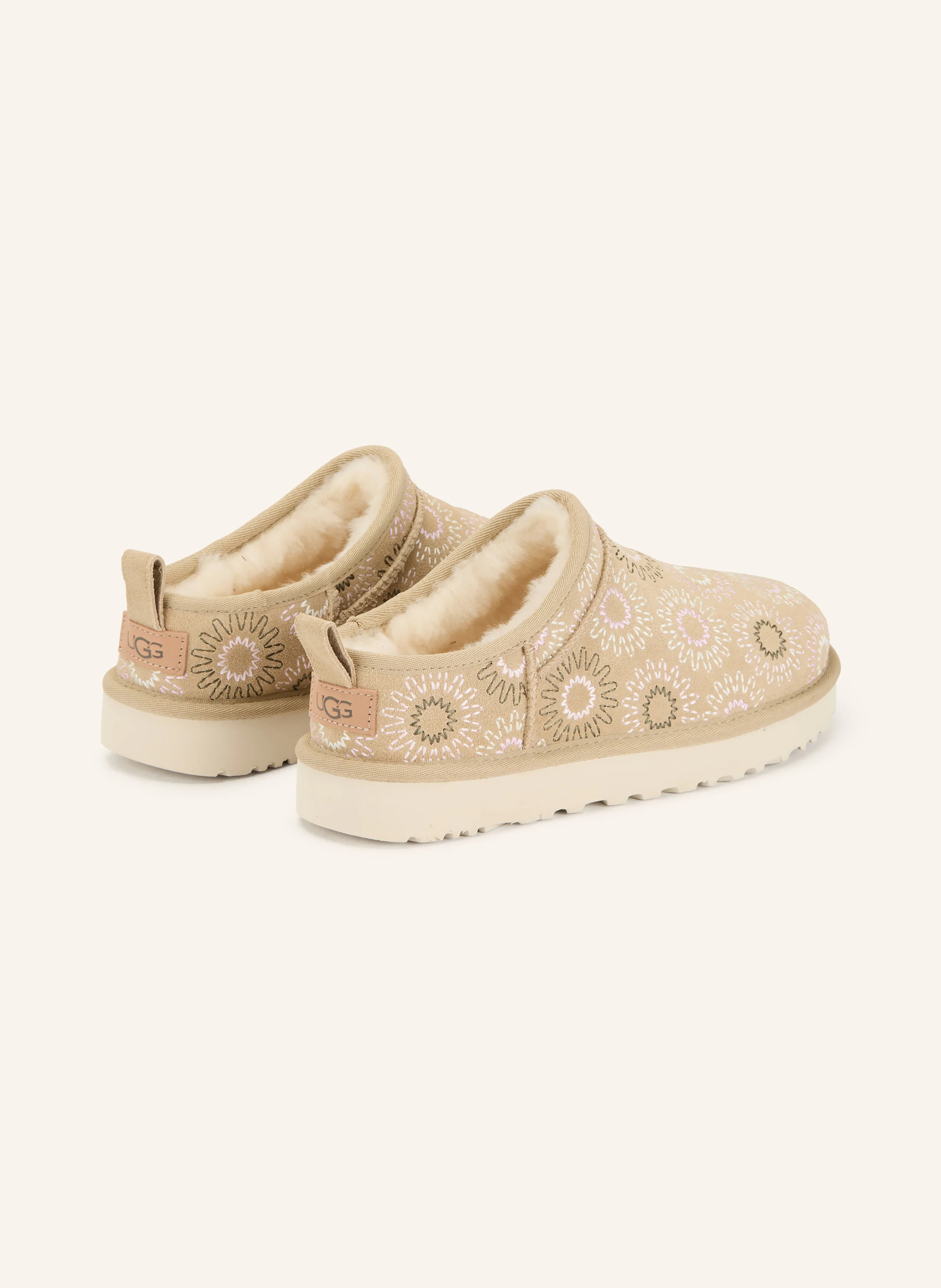 UGG Slipper CLASSIC MICRO SUN STITCH – BEIGE / ROSA / CREME