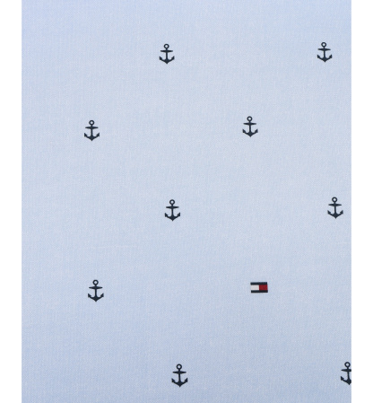 Tommy Hilfiger Printed 200-Thread Count Cotton Percale Sheet Set - Anchor, Flag Pale Blue