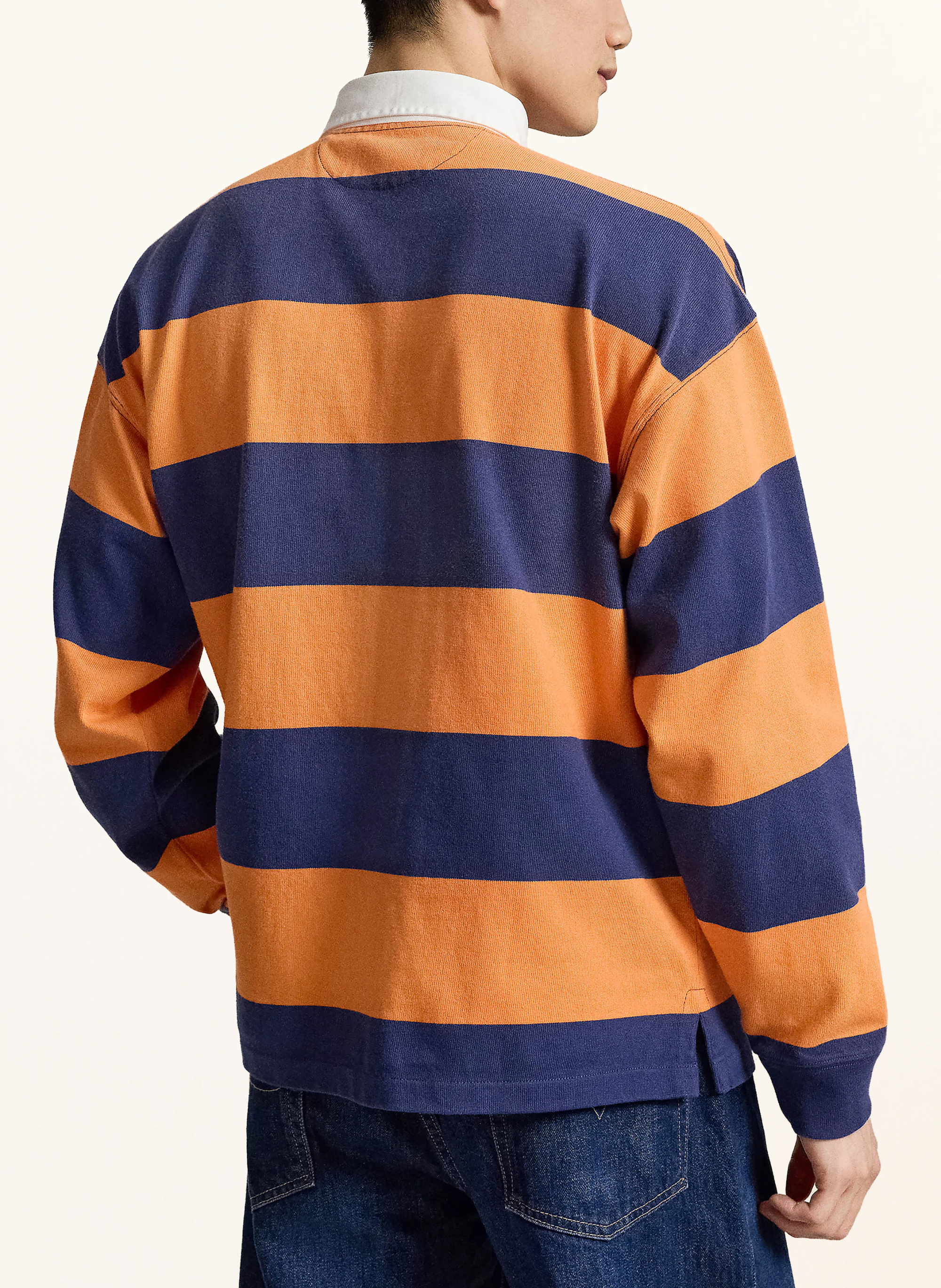 POLO RALPH LAUREN Rugbyshirt – DUNKELBLAU / ORANGE / WEISS