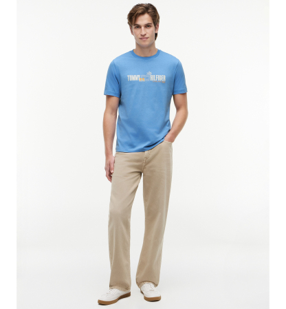 Tommy Hilfiger Men's Summer Chest Graphic Regular-Fit T-Shirt - Blue Spell