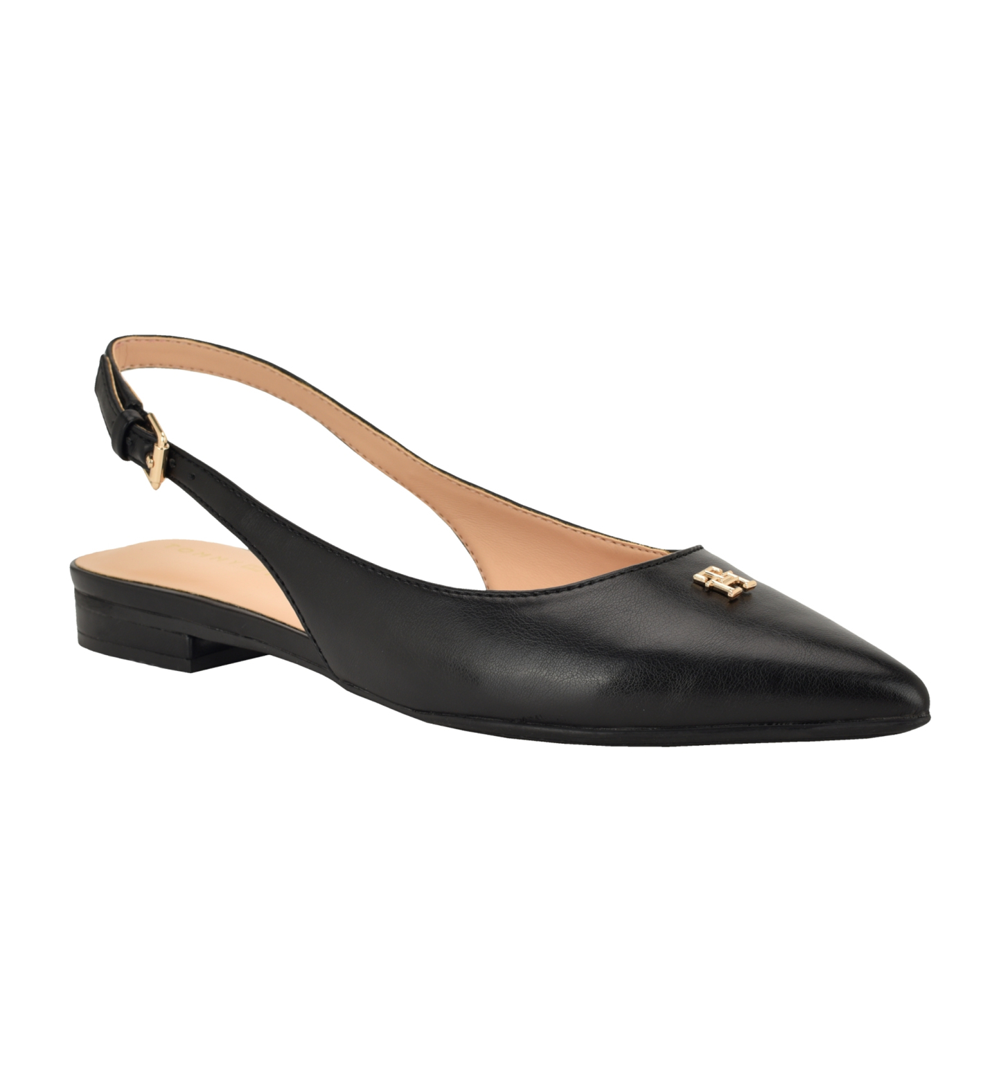 Tommy Hilfiger Women's Velina Pointed Toe Slingback Flats - Black