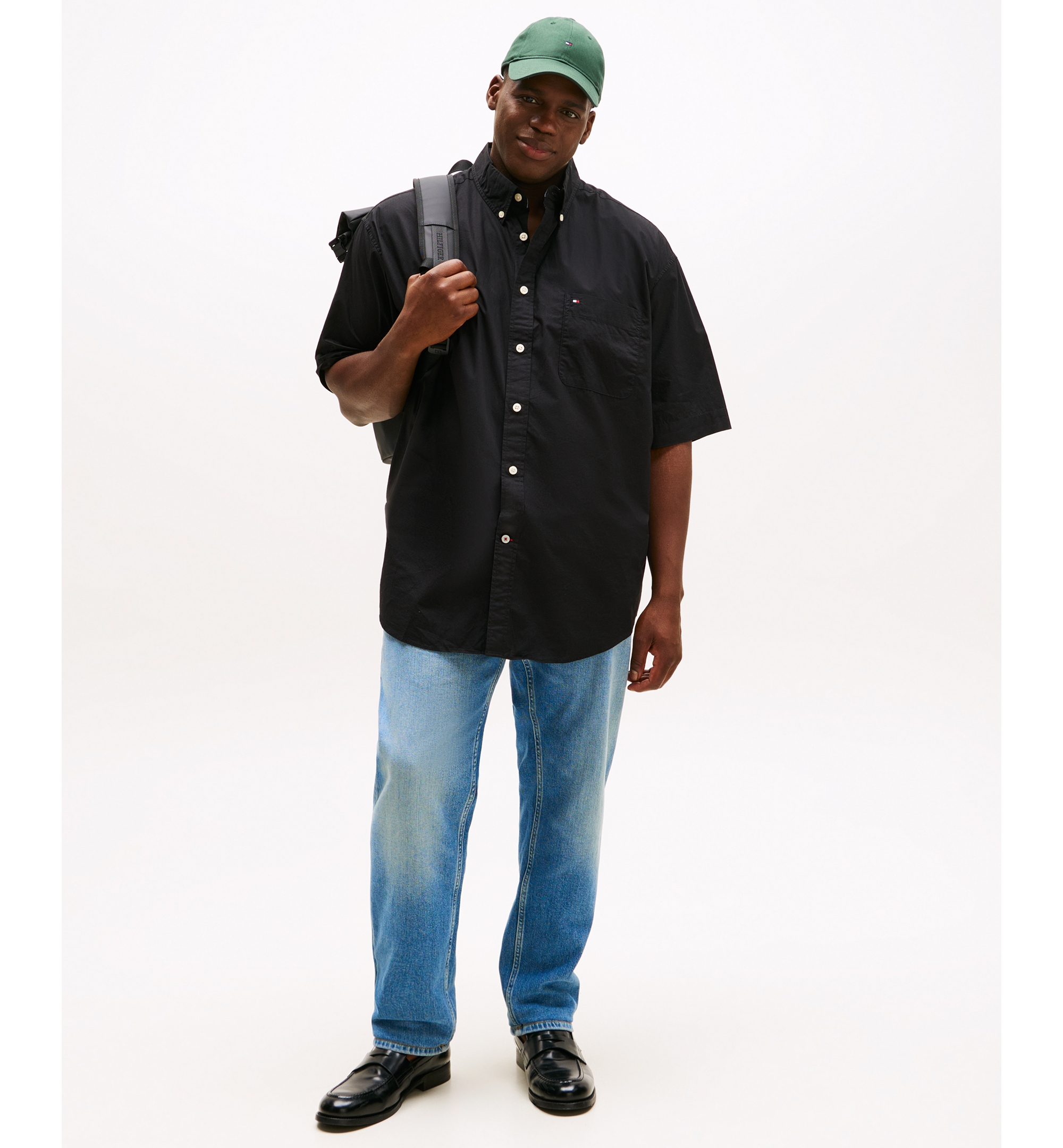 Tommy Hilfiger Men's  Big & Tall Maxwell Short-Sleeve Button-Down Shirt - Dark Sable