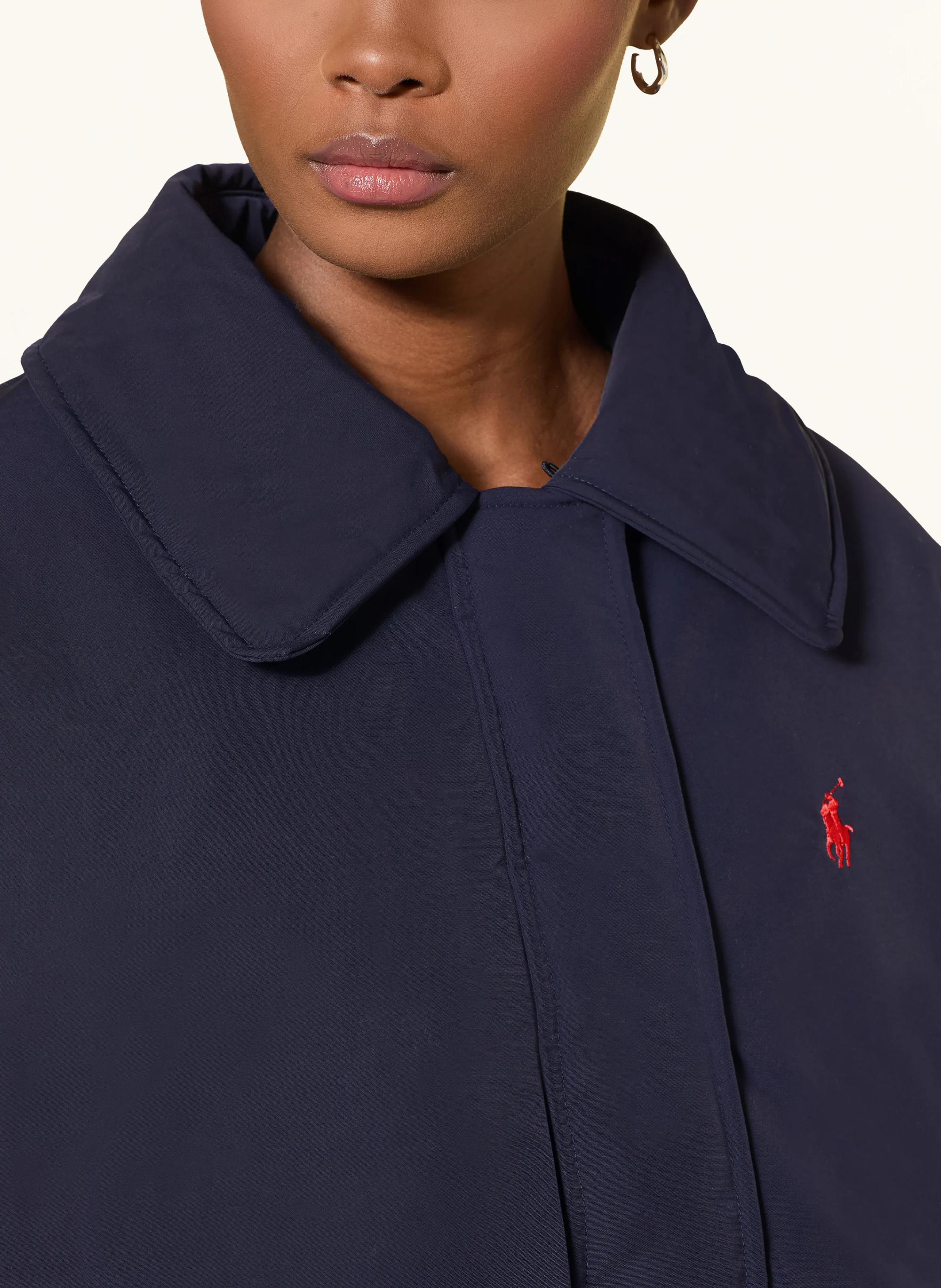 POLO RALPH LAUREN Daunenblouson mit abnehmbarem Kunstfell – DUNKELBLAU / ECRU