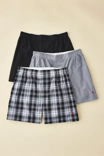 Polo Ralph Lauren Woven Cotton Boxer Shorts 3-Pack - Bengal Stripe