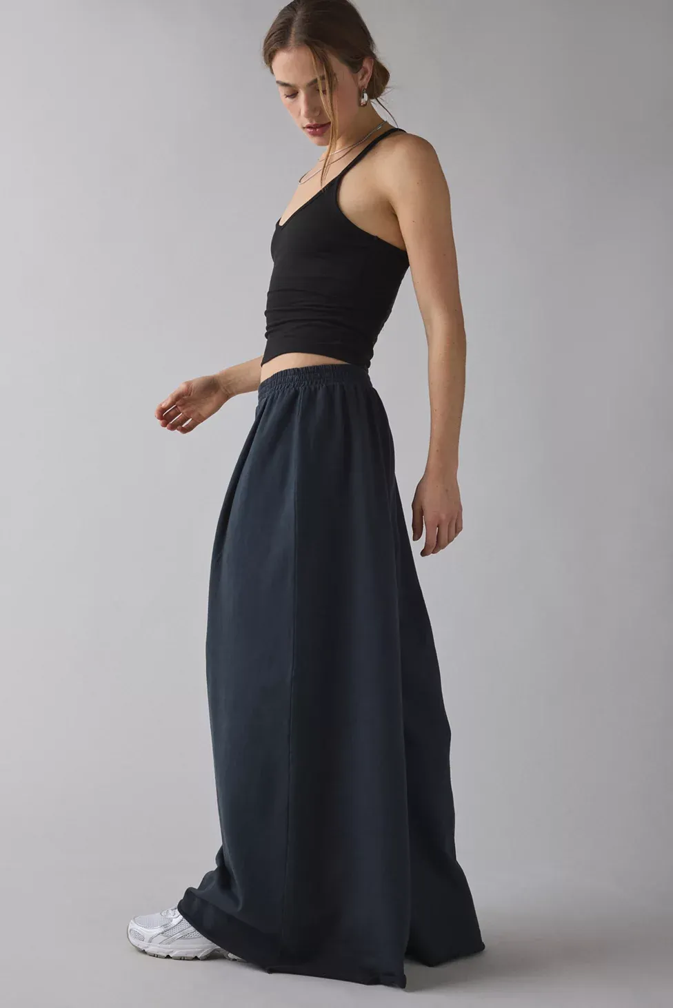 Out From Under Lived In Extreme Wide Leg Sweatpants - Washed Black
