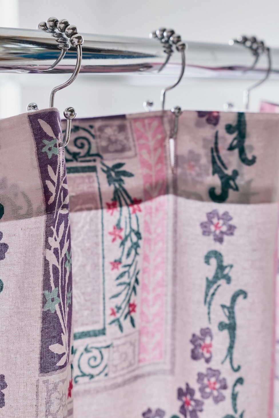 Aurelia Floral Patterned Shower Curtain - Icy Lavender