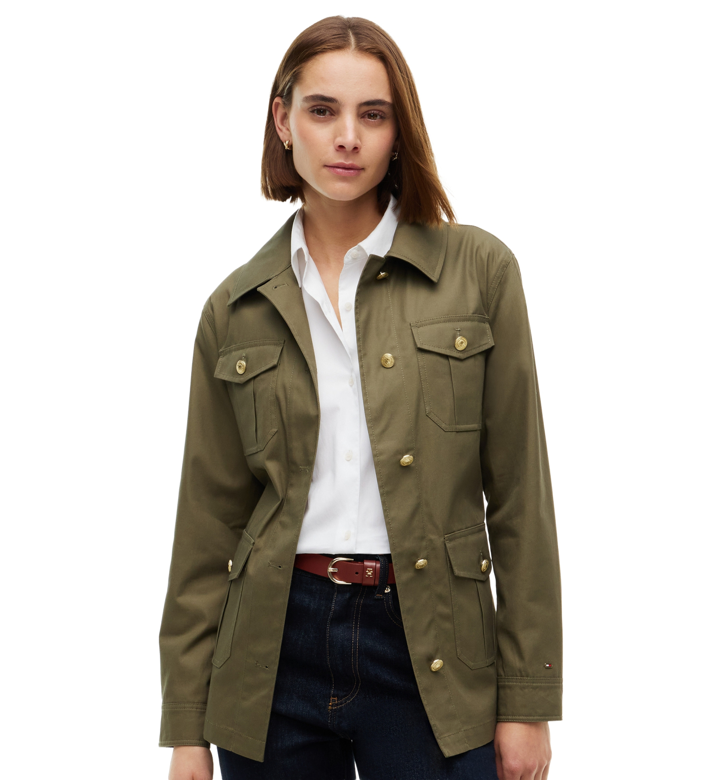 Tommy Hilfiger Women's Collared Utility Field Jacket - Utility Olive