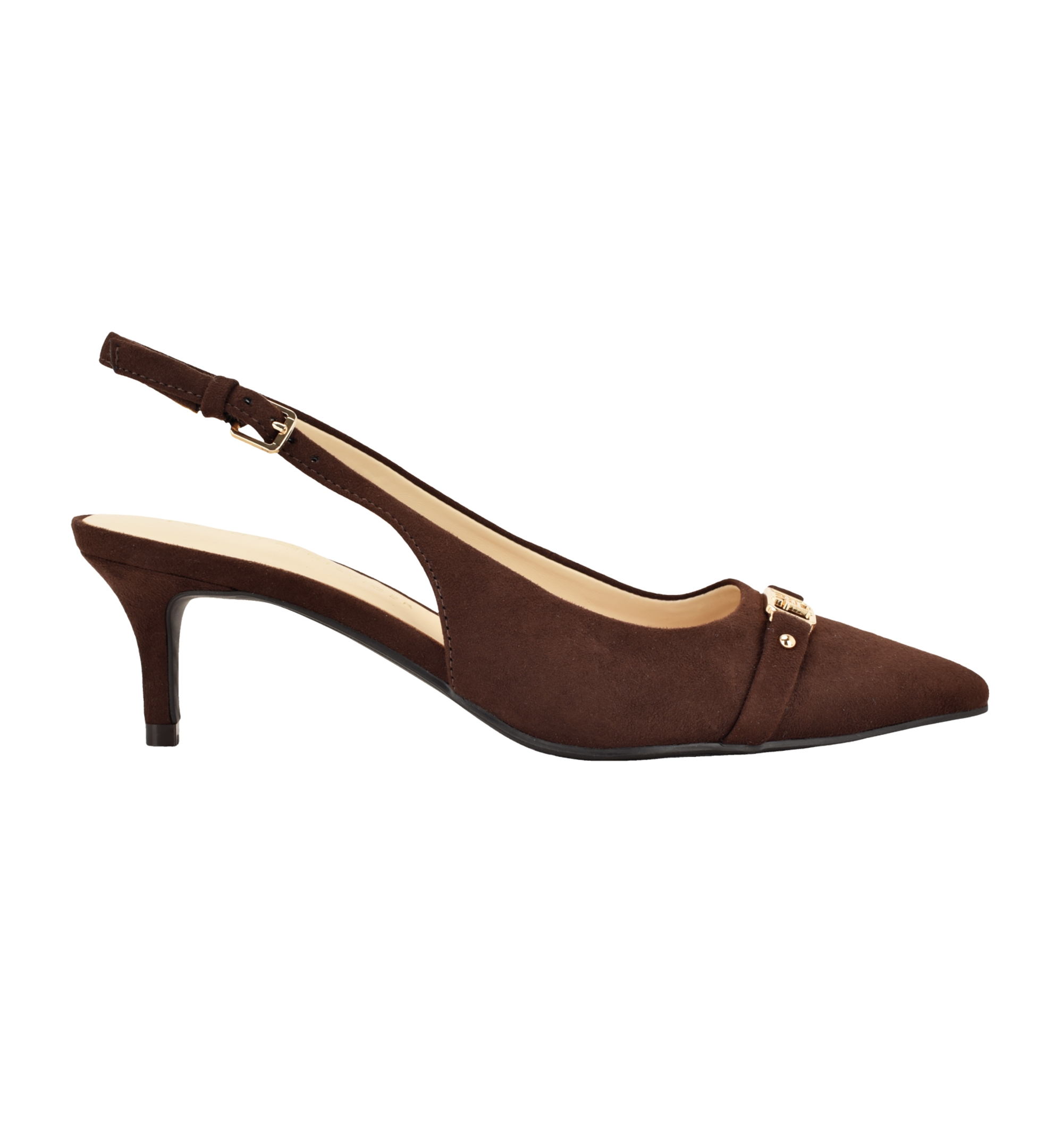 Tommy Hilfiger Women's Totale Kitten Heel Slingback Dress Pumps - Dark Brown