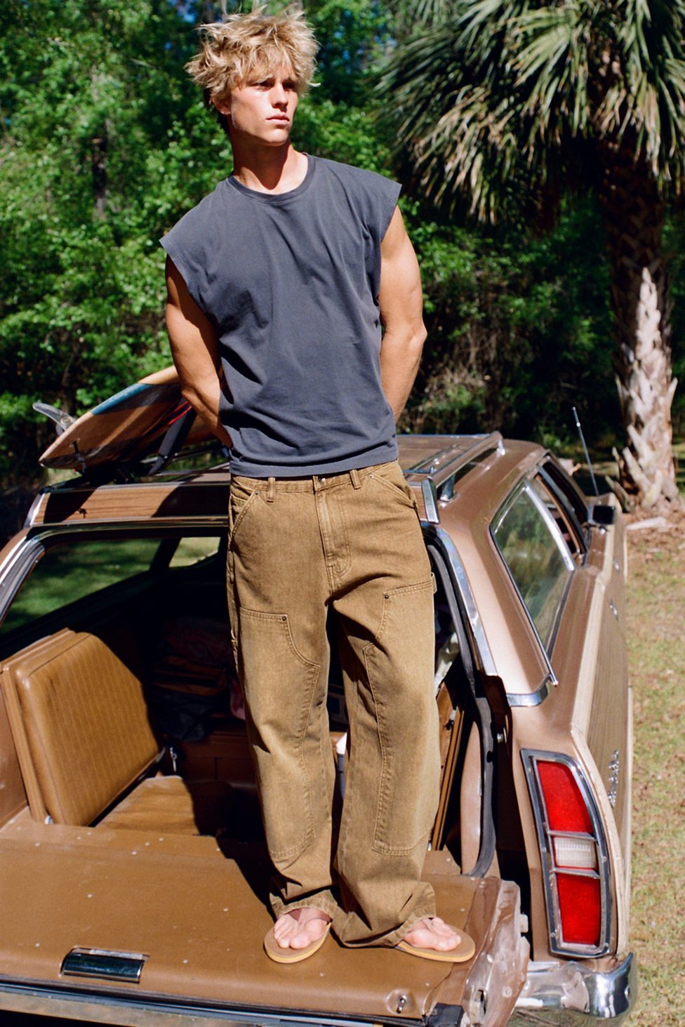 BDG Nitro Double Knee Baggy Fit Jeans - Brown