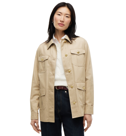 Tommy Hilfiger Women's Collared Utility Field Jacket - Beige