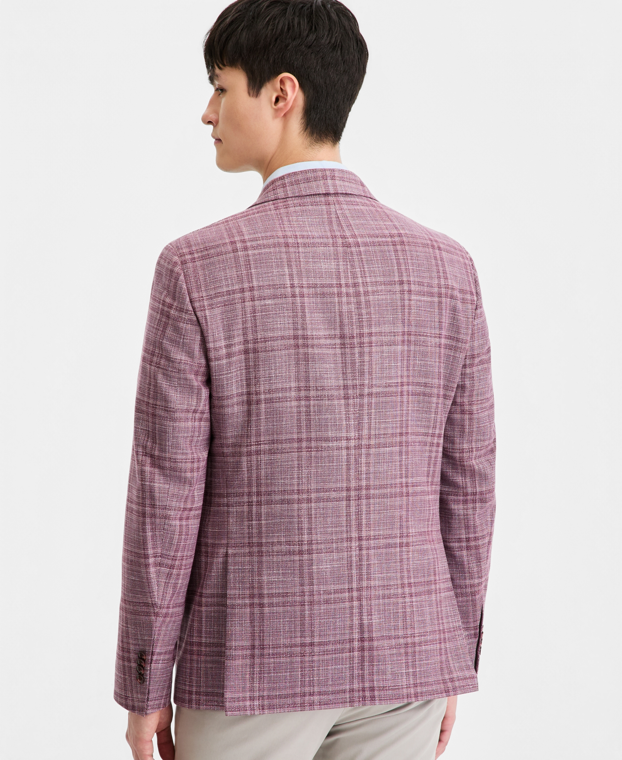 Tommy Hilfiger Men's Modern-Fit Patterned Blazer - Berry
