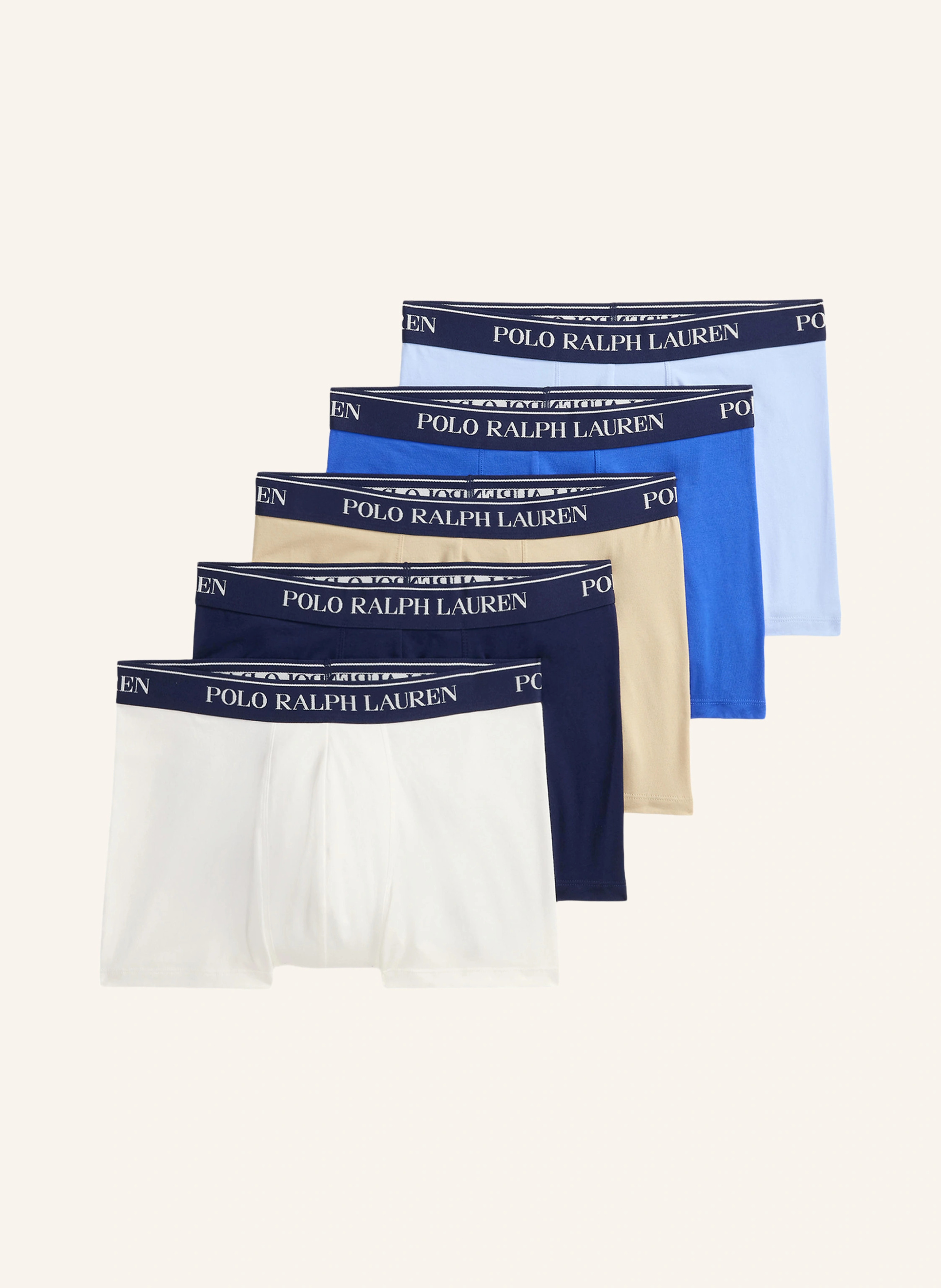 POLO RALPH LAUREN 5er-Pack Boxershorts – DUNKELBLAU / BEIGE / WEISS