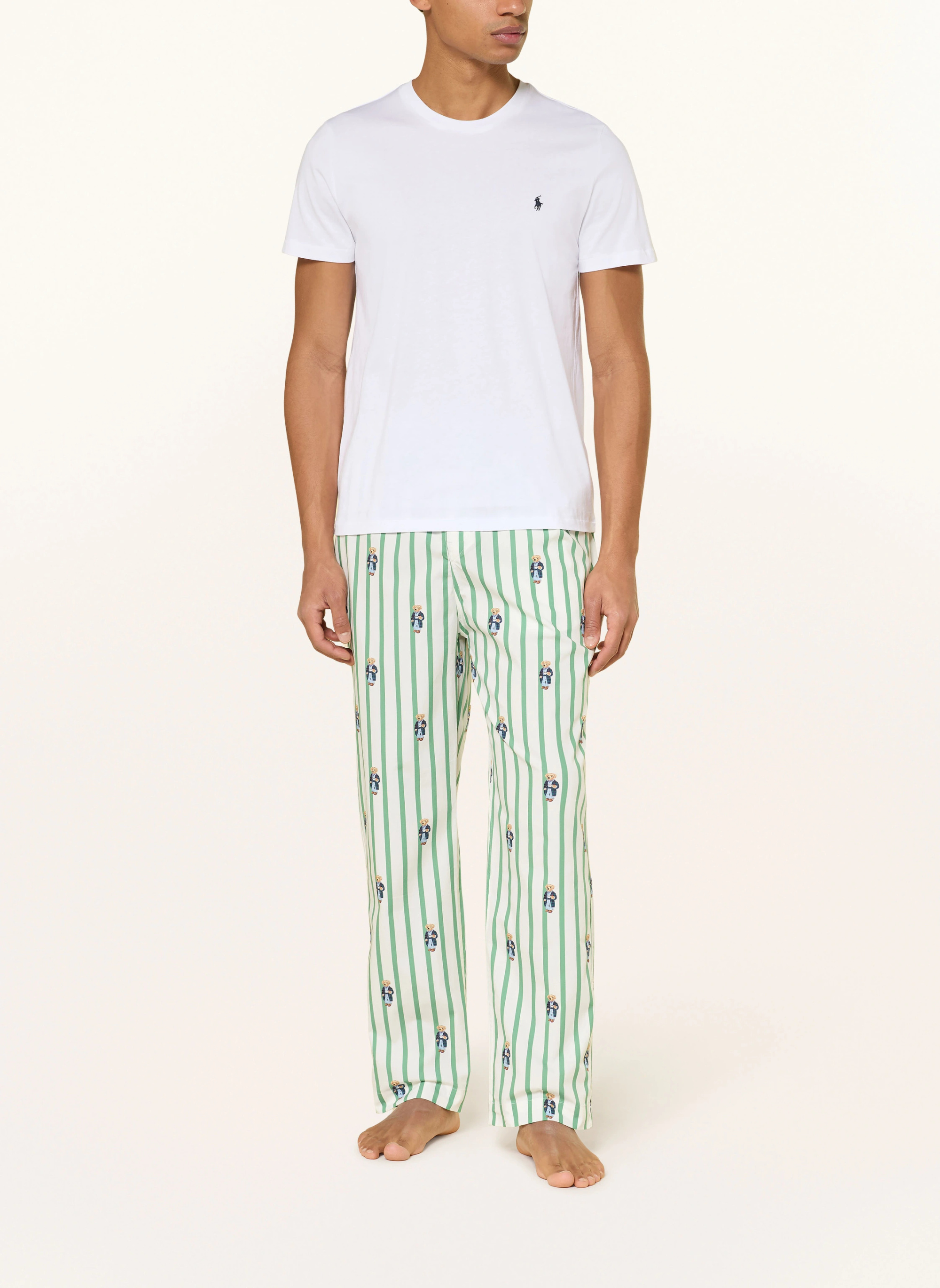 POLO RALPH LAUREN Lounge-Shirt – WEISS / DUNKELBLAU