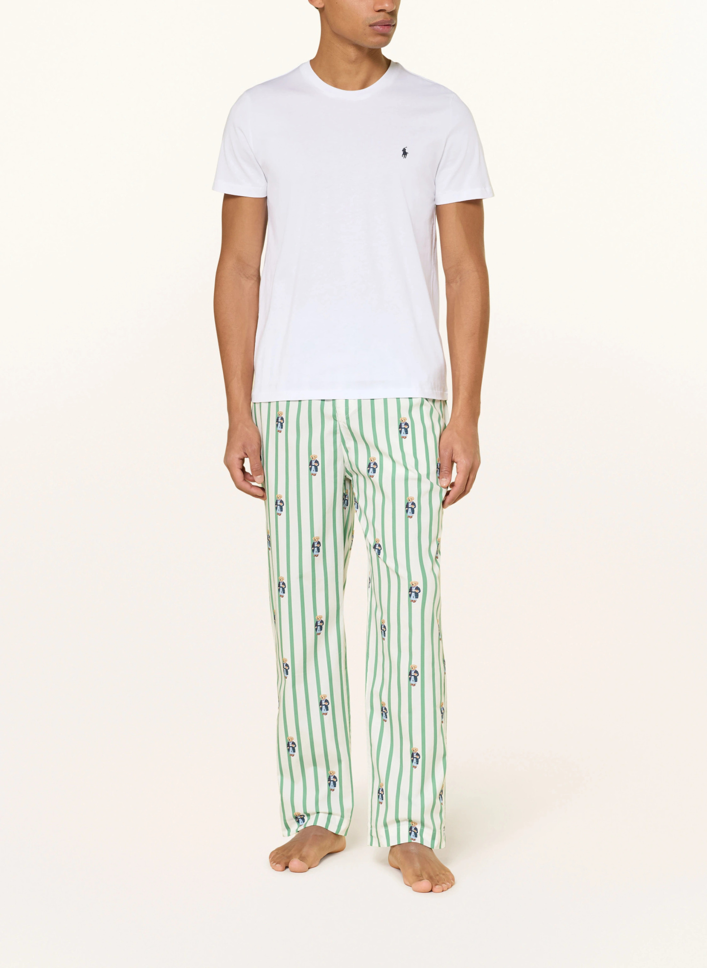 POLO RALPH LAUREN Lounge-Shirt – WEISS / DUNKELBLAU