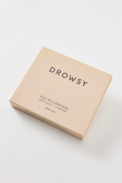 Drowsy Sleep Co. Queen Silk Pillowcase - Dusty Gold