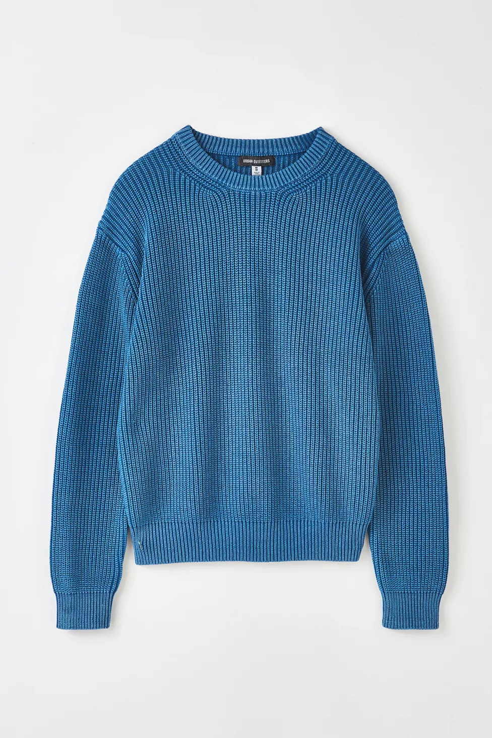 UO Acid Wash Crew Neck Sweater - Blue