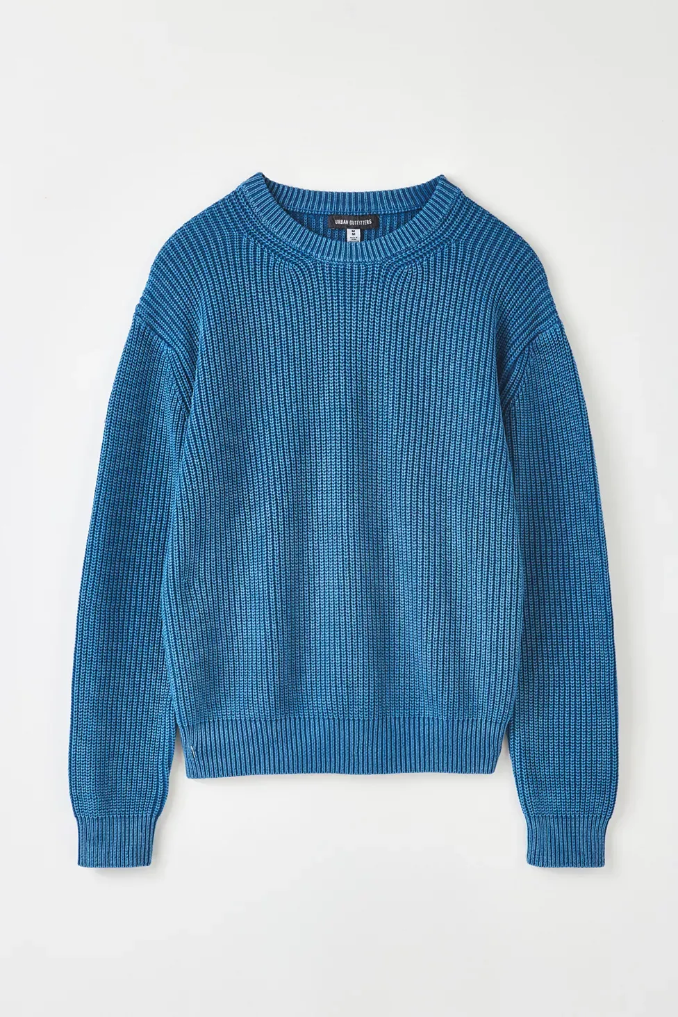 UO Acid Wash Crew Neck Sweater - Blue