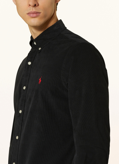 POLO RALPH LAUREN Cordhemd Custom Fit – SCHWARZ