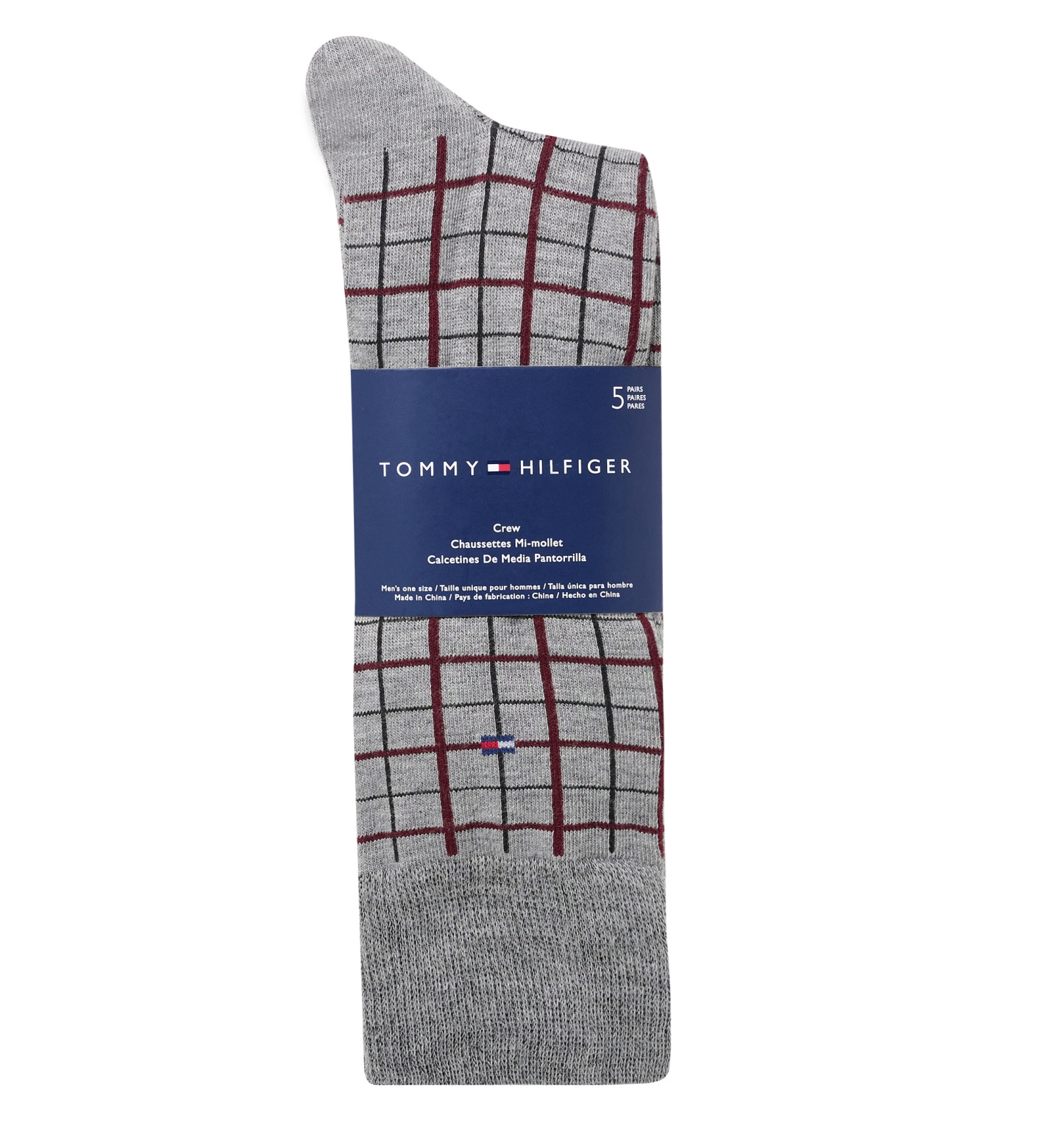 Tommy Hilfiger Men's 5-Pack Dress Crew Sock - Heather Gray Assorted