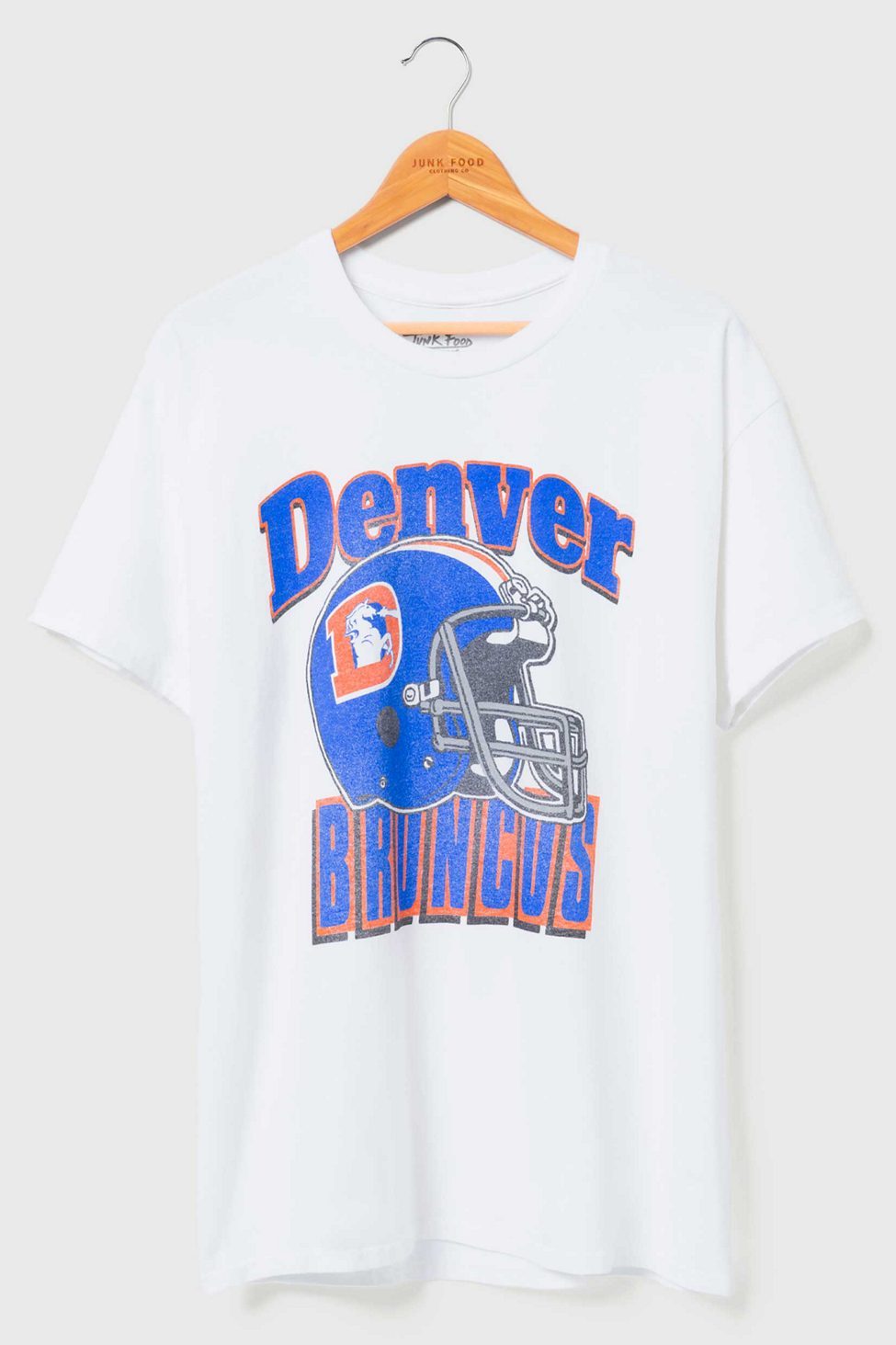 Junk Food NFL Throwback Helmet Flea Market Tee - Denver Broncos
