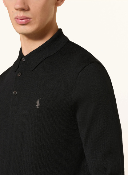 POLO RALPH LAUREN Strick-Poloshirt – SCHWARZ
