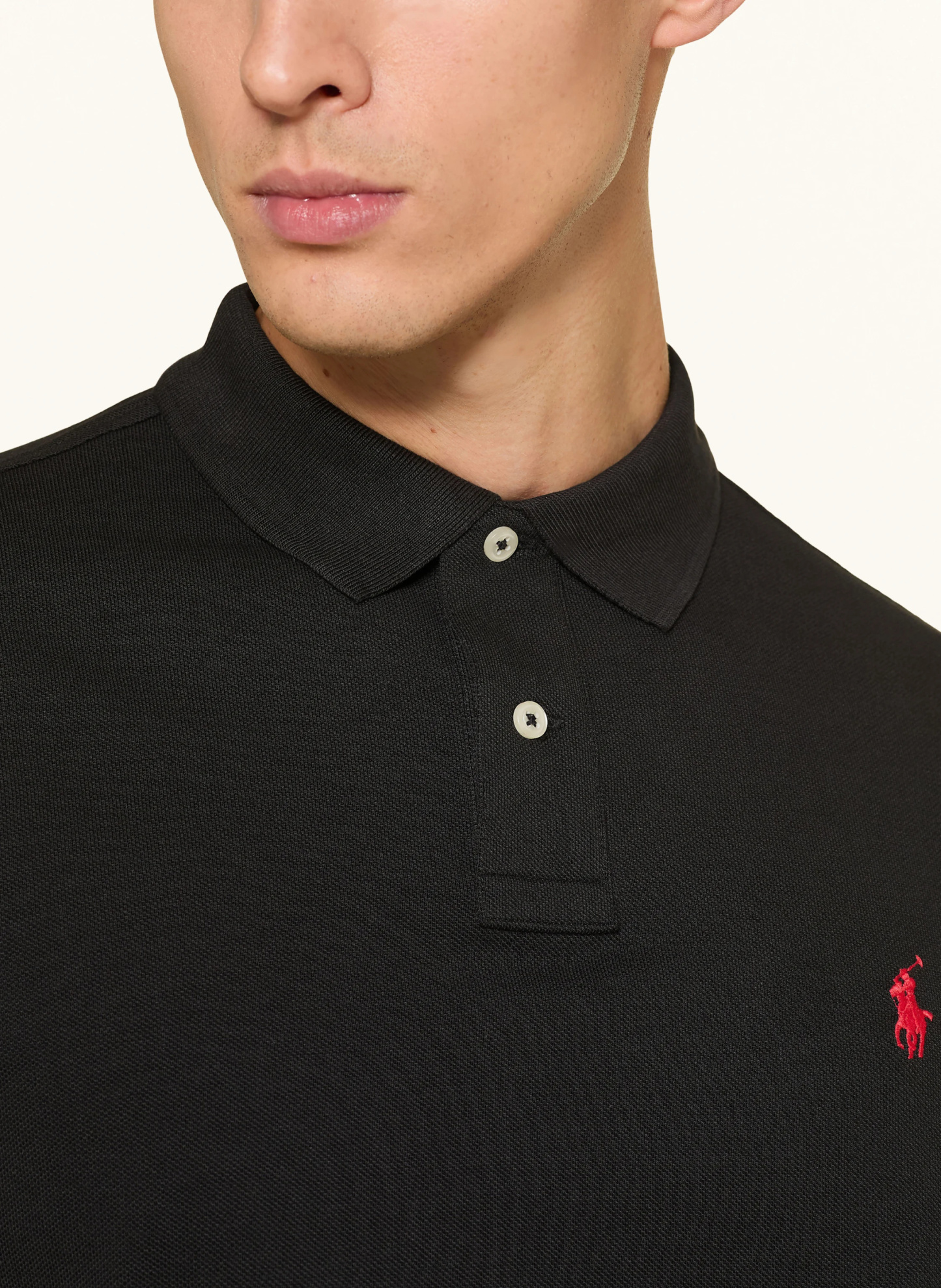 POLO RALPH LAUREN Piqué-Poloshirt Custom Slim Fit – SCHWARZ