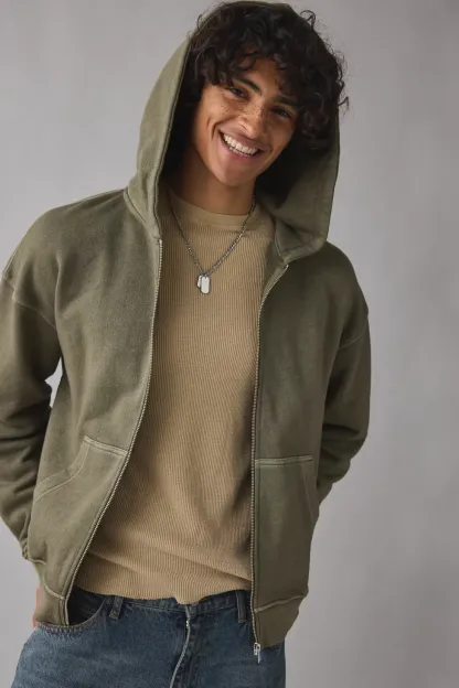 Standard Cloth Pregame Zip-Up Hoodie Sweatshirt - Olive