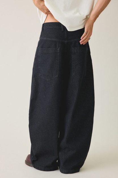 BDG Stripe Pattern Cocoon Fit Jeans - Washed Black