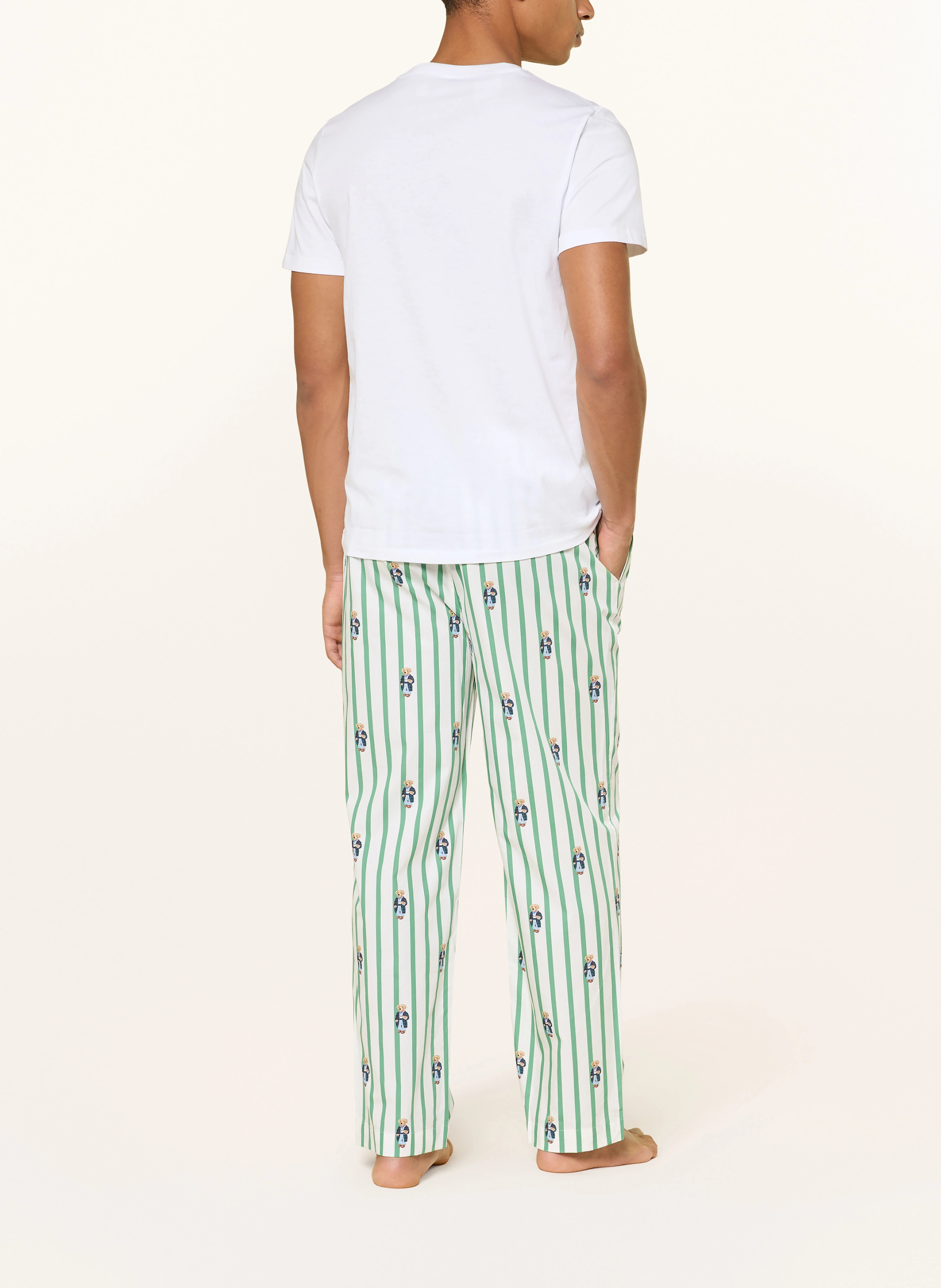 POLO RALPH LAUREN Schlafhose – WEISS / GRÜN