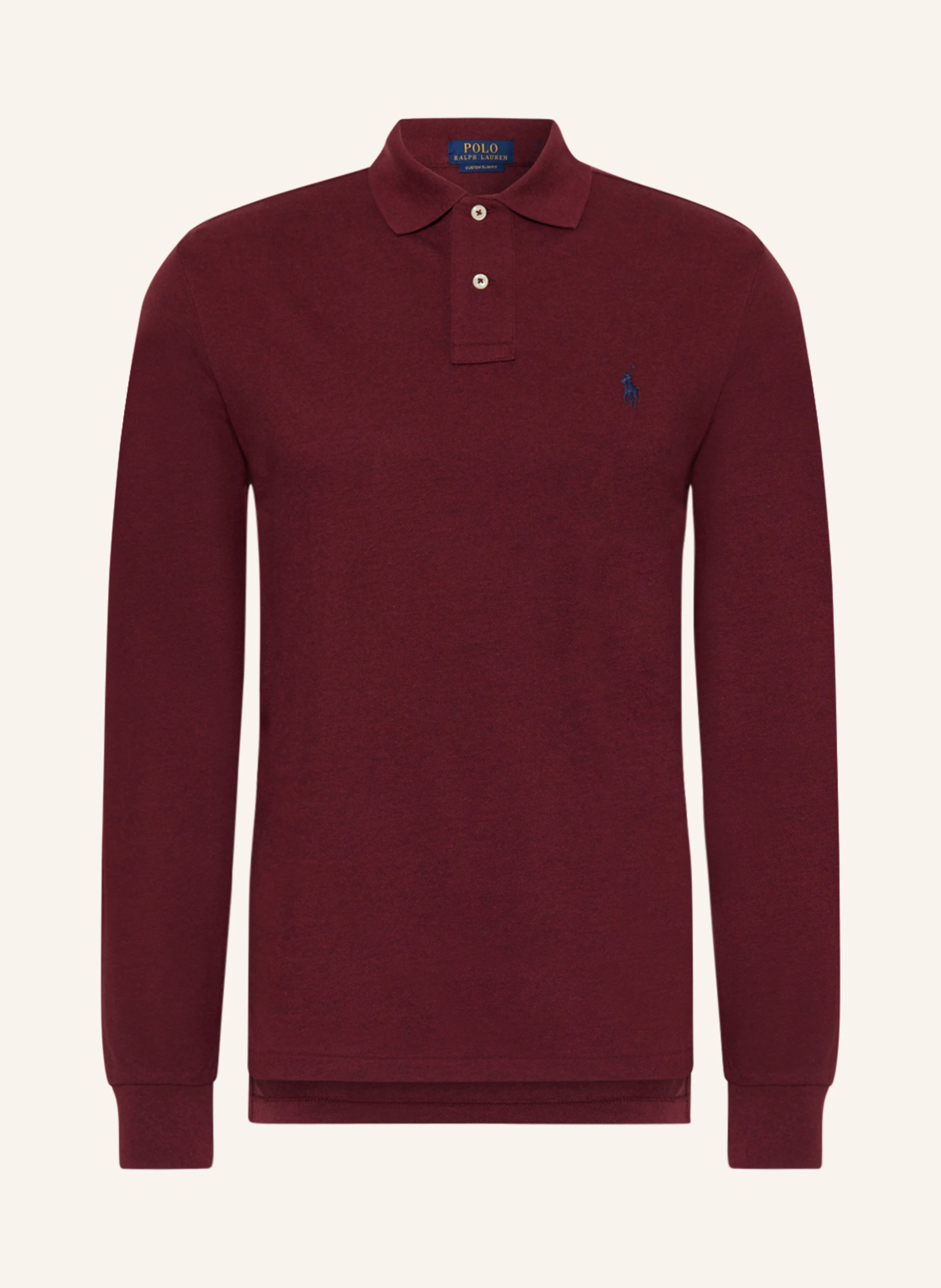 POLO RALPH LAUREN Piqué-Poloshirt Custom Slim Fit – DUNKELROT