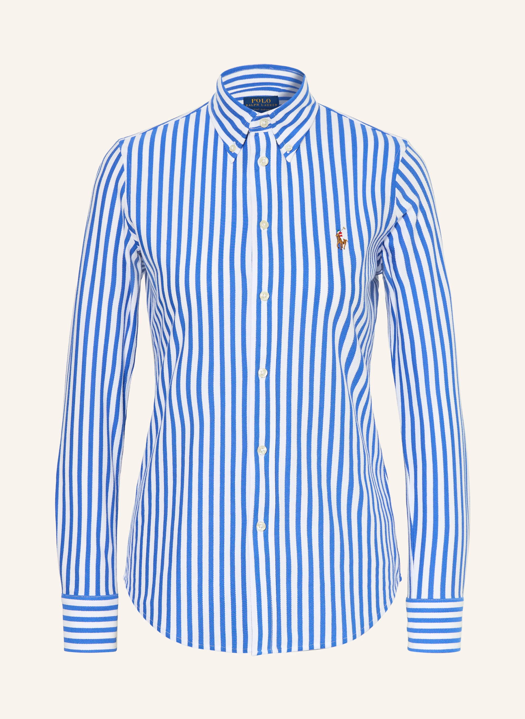 POLO RALPH LAUREN Hemdbluse aus Piqué – BLAU / WEISS
