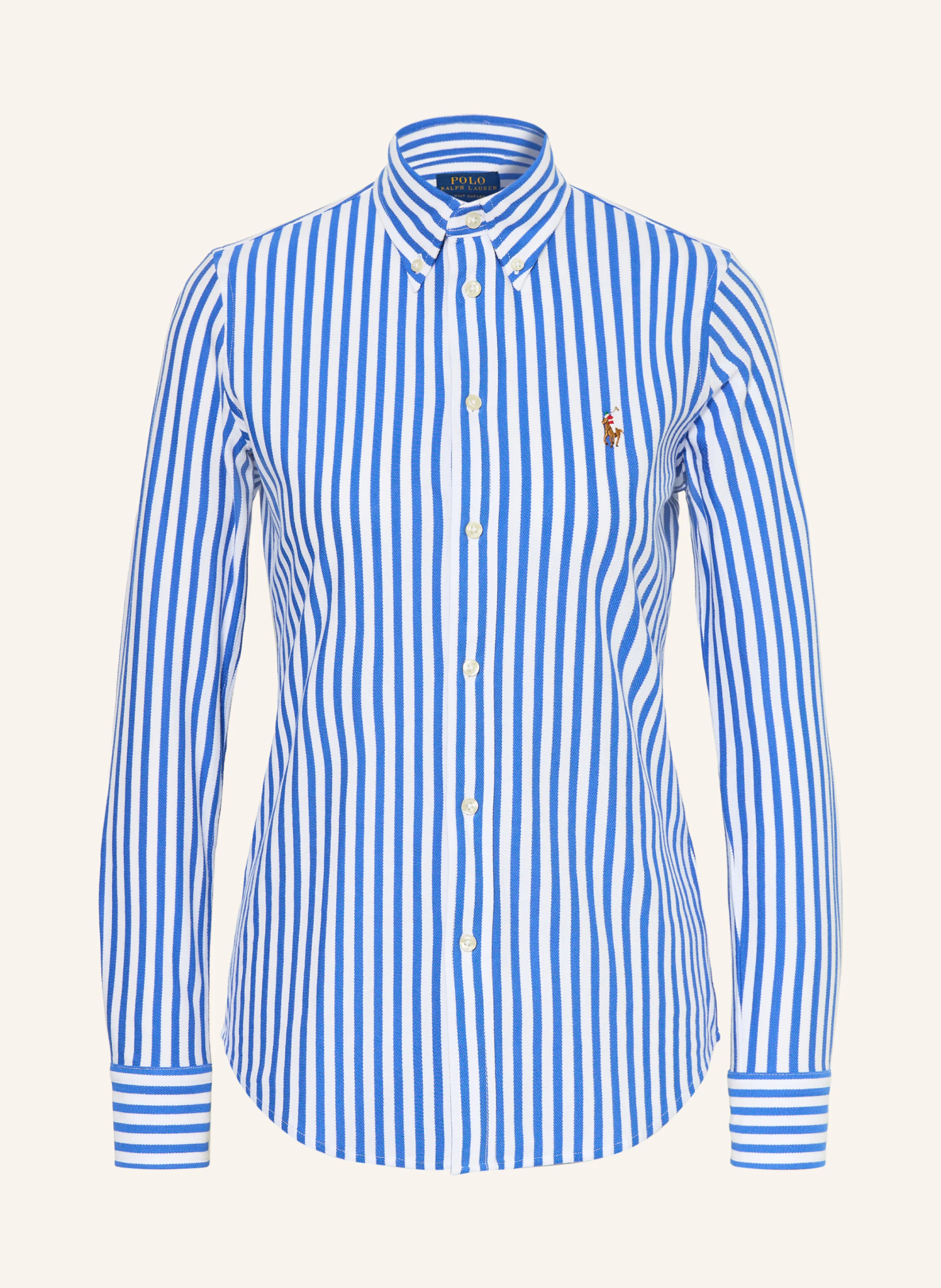 POLO RALPH LAUREN Hemdbluse aus Piqué – BLAU / WEISS