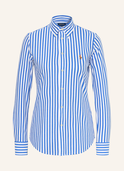 POLO RALPH LAUREN Hemdbluse aus Piqué – BLAU / WEISS