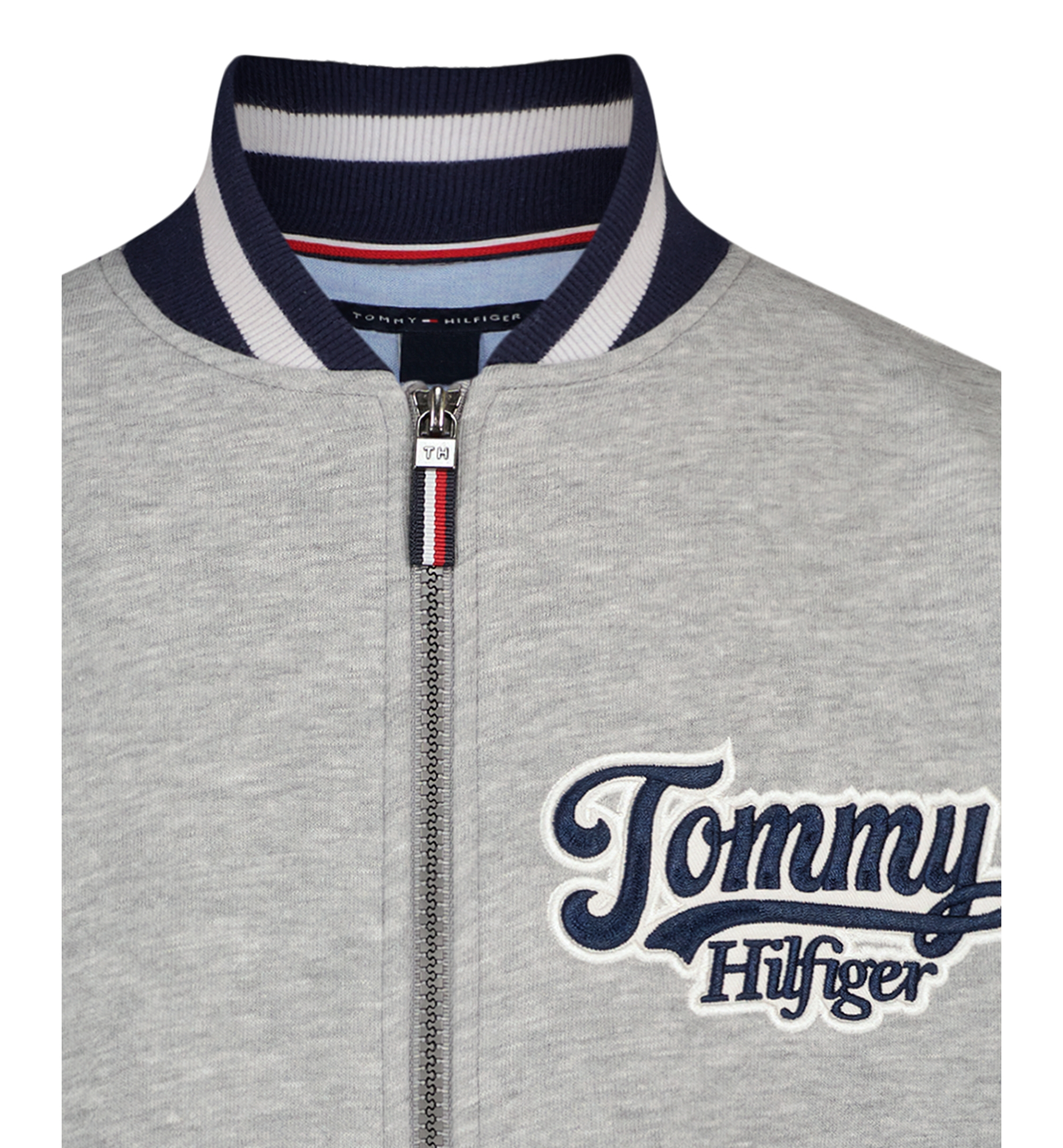 Tommy Hilfiger Boys' 8-20 Zip-Up Logo Bomber Jacket - Gray Heather