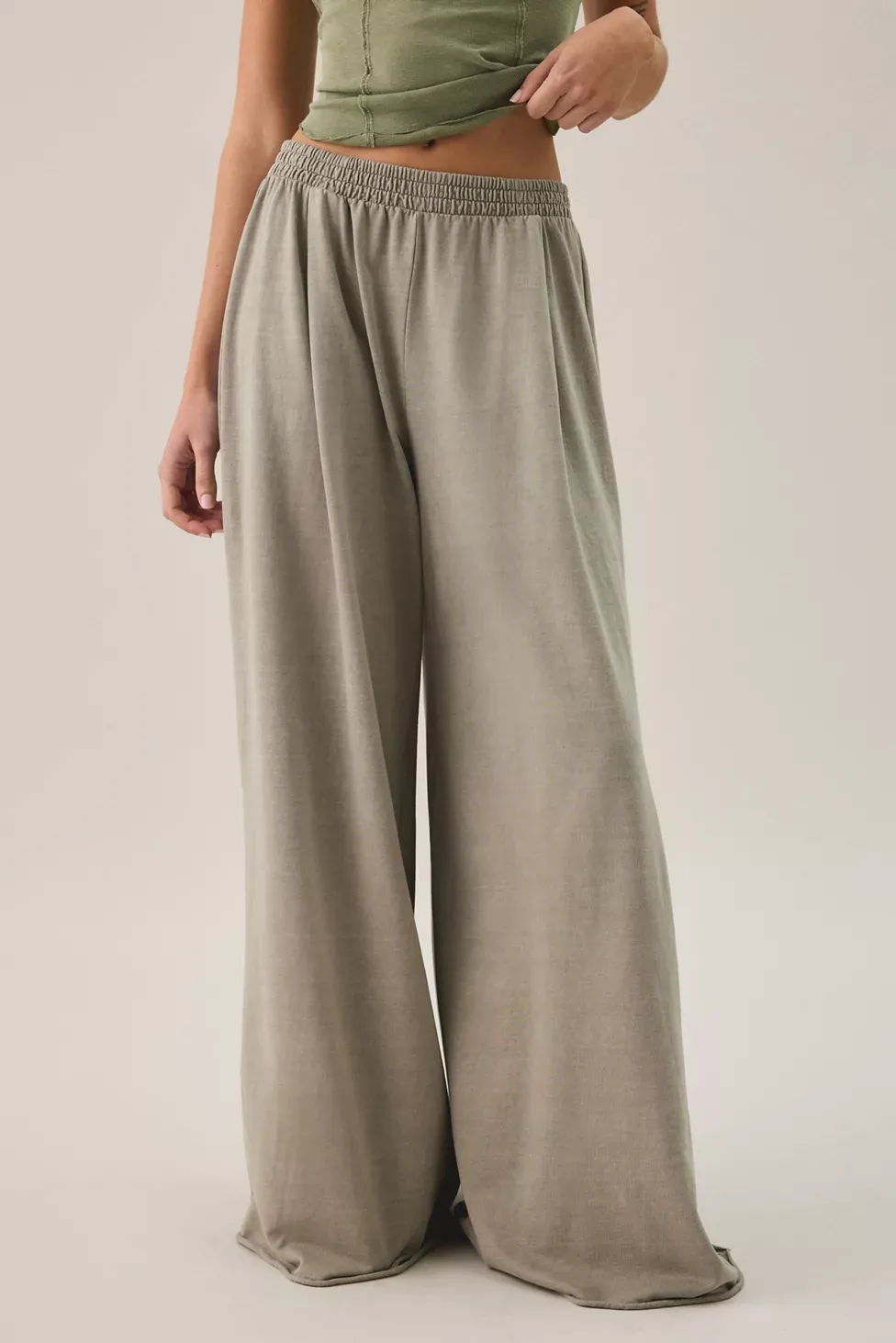 Out From Under Lived In Extreme Wide Leg Sweatpants - Stone