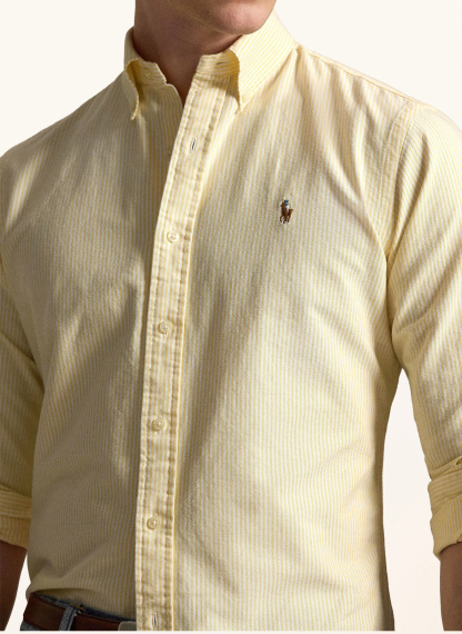 POLO RALPH LAUREN Hemd Custom Fit – HELLGELB / WEISS