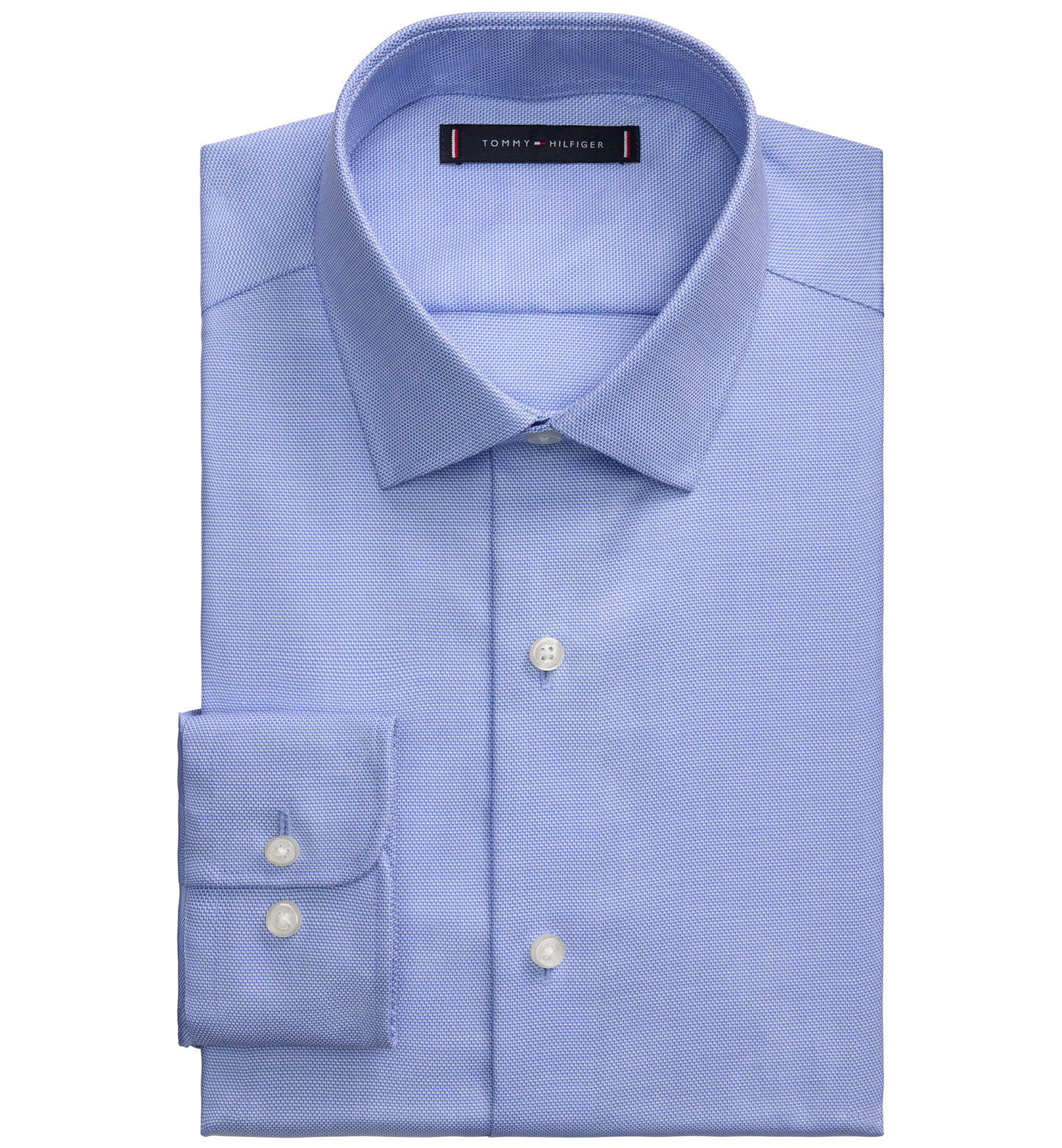 Tommy Hilfiger Men's TH Flex Twill Slim-Fit Dress Shirt - Blue
