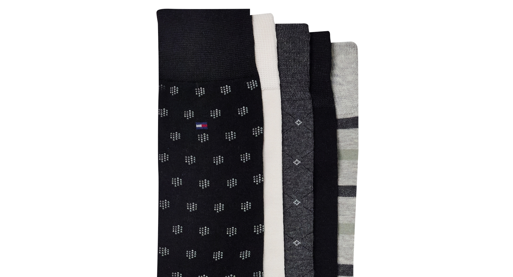 Tommy Hilfiger Men's Dress Crew Socks, 5-Pack - Black/Gray/Beige/Cream