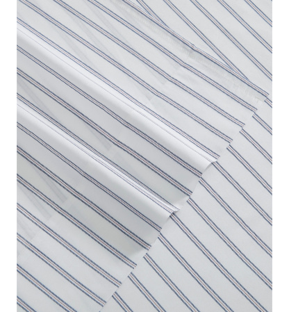 Tommy Hilfiger Printed 200-Thread Count Cotton Percale Sheet Set - Joshua Tree Stripe Blue