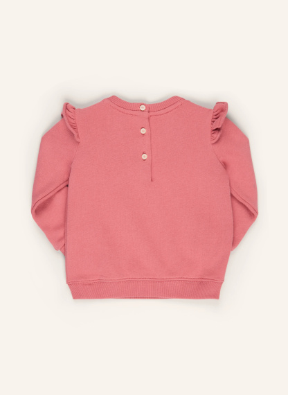 POLO RALPH LAUREN Sweatshirt mit Rüschen – PINK / HELLBRAUN / GRÜN